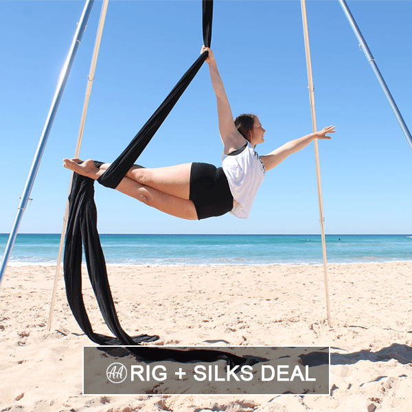 Portable Aerial Rig + Bag & Aerial Silks Kit Deal